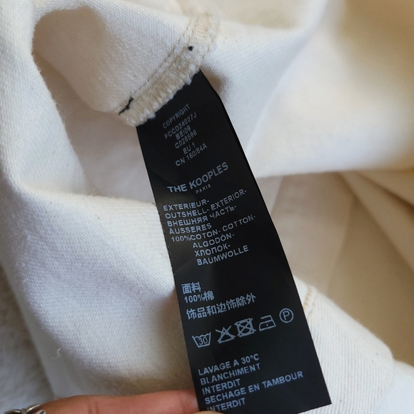 The Kooples Ecru Minimilist Lag & Look Denim Shacket - Picture 7 of 10